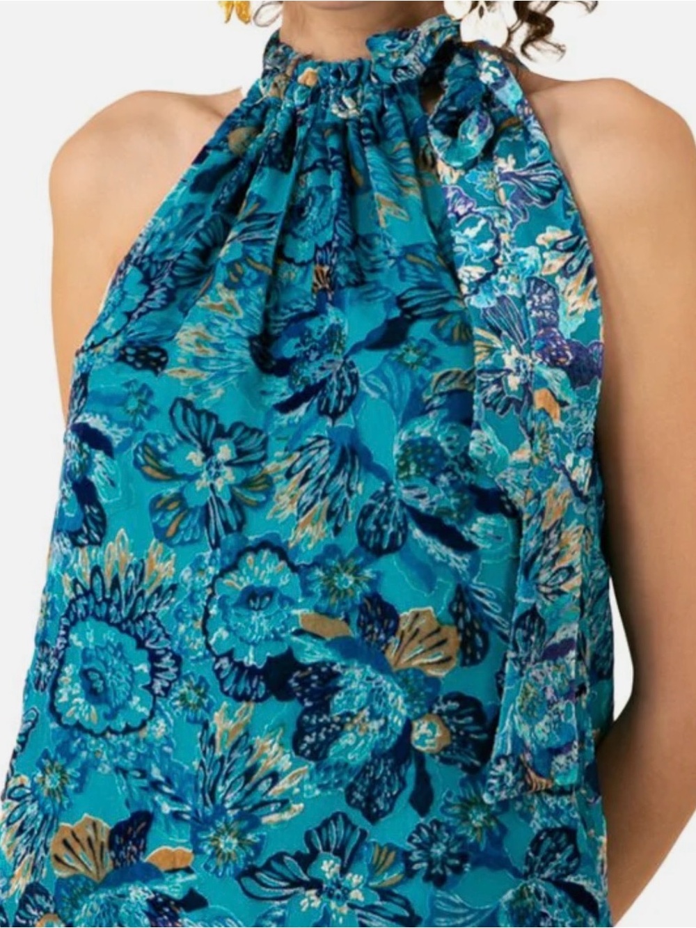Velvet Burnout Silk-Blend Top XS